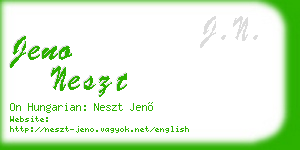 jeno neszt business card